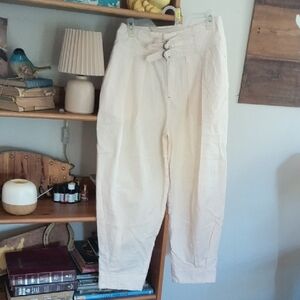 Free People Cream Wide Leg Pants